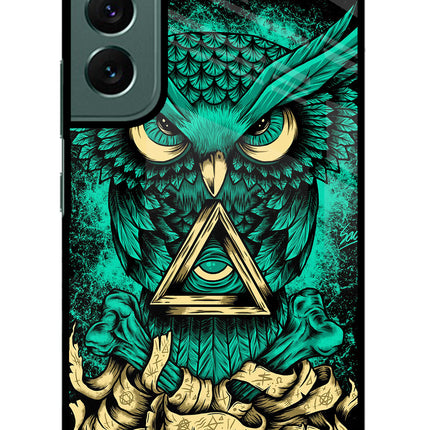 Green Owl Samsung S22 Glass Case