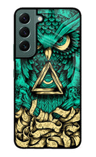 Green Owl Samsung S22 Glass Case