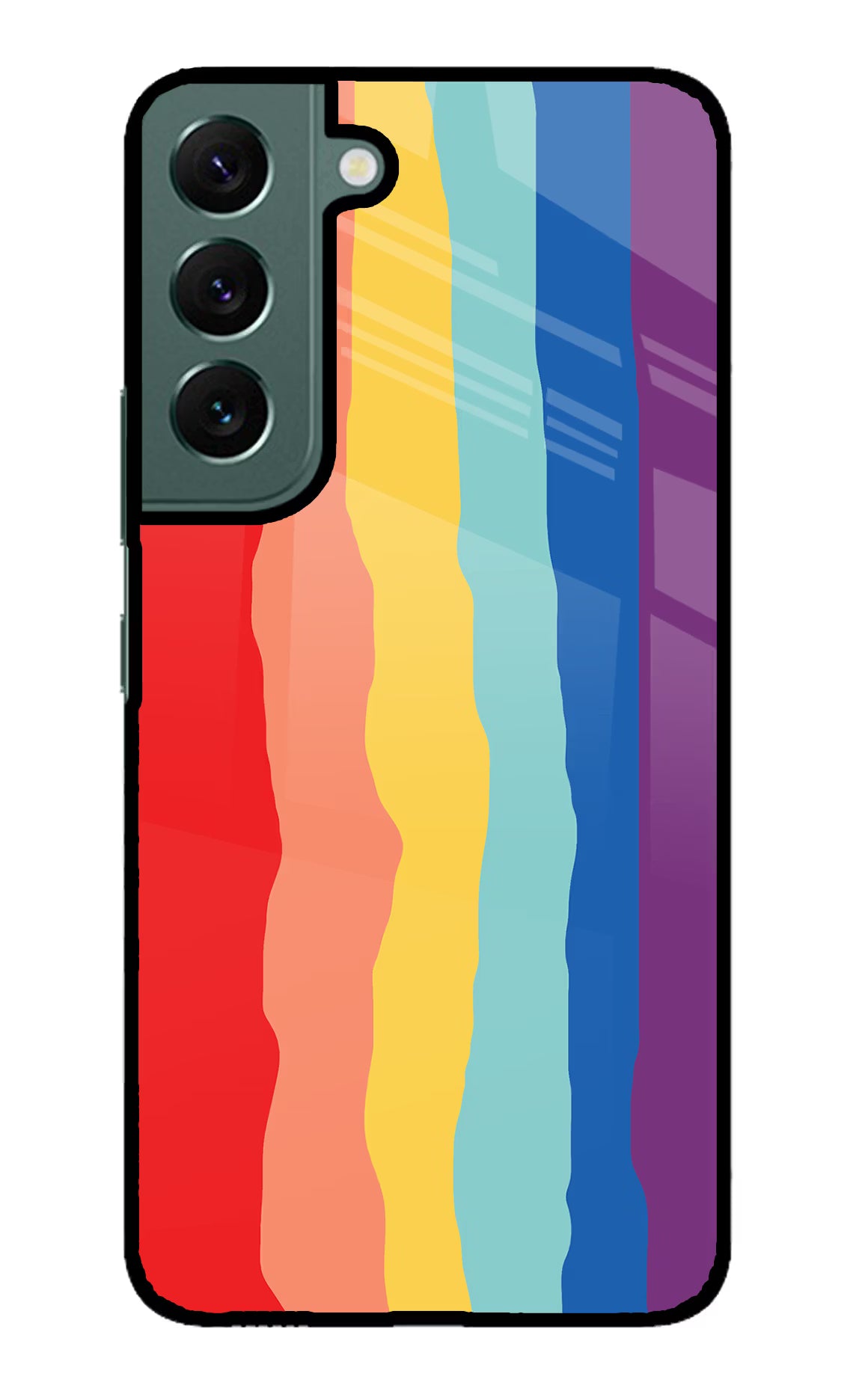 Rainbow Samsung S22 Glass Case Back Cover by Casekaro