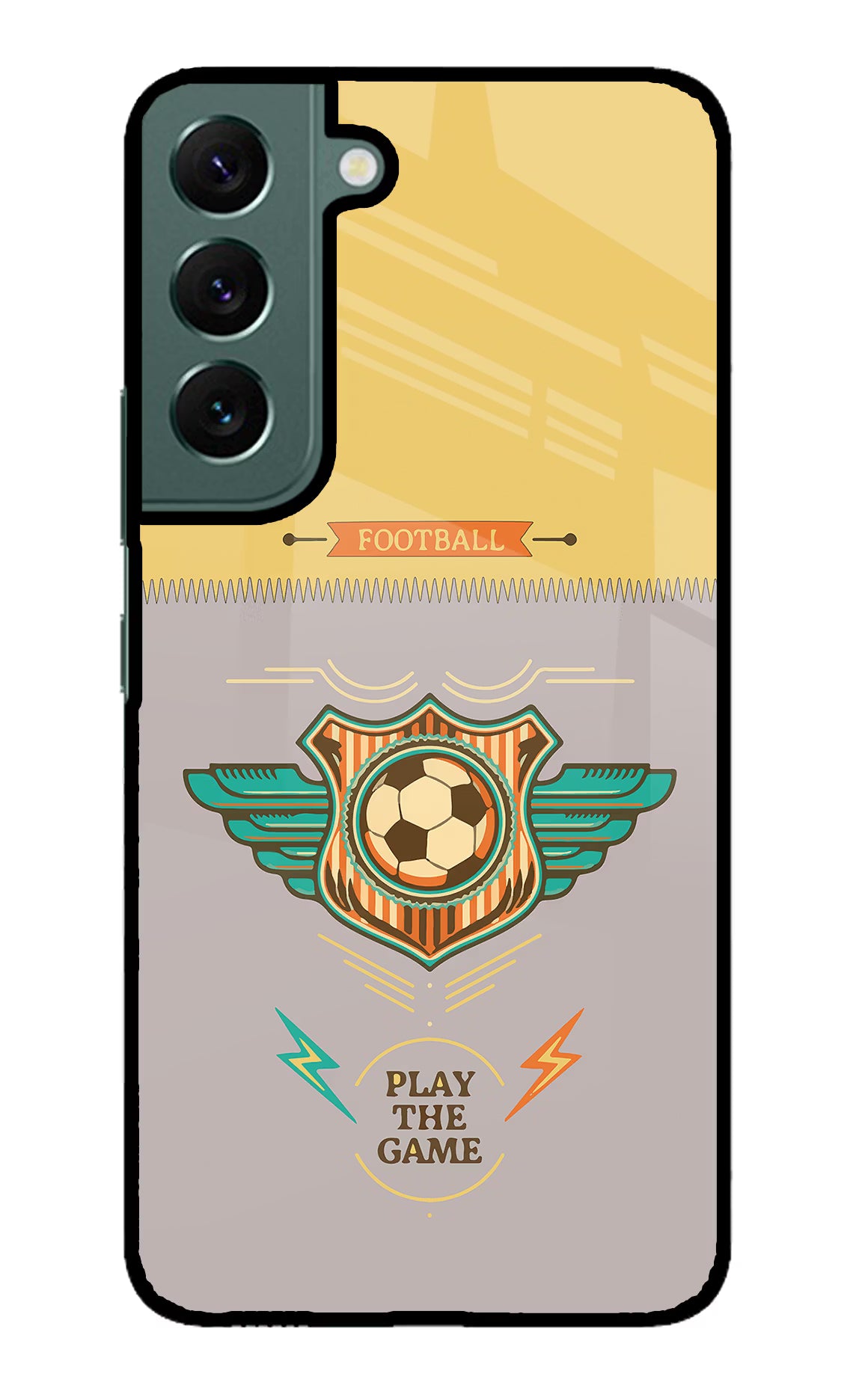 Football Samsung S22 Glass Case Back Cover by Casekaro