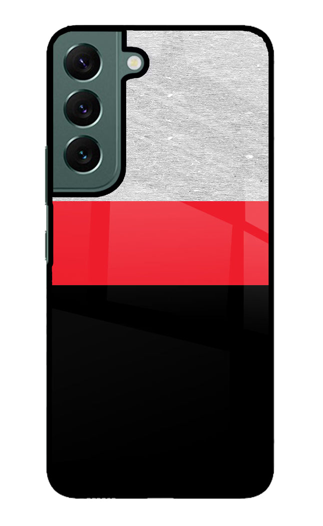 Tri Color Pattern Samsung S22 Glass Case