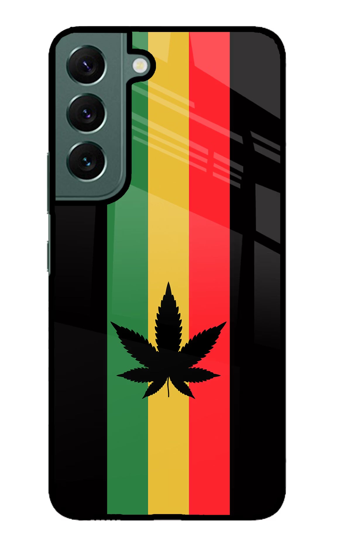 Weed Flag Samsung S22 Glass Case Back Cover by Casekaro