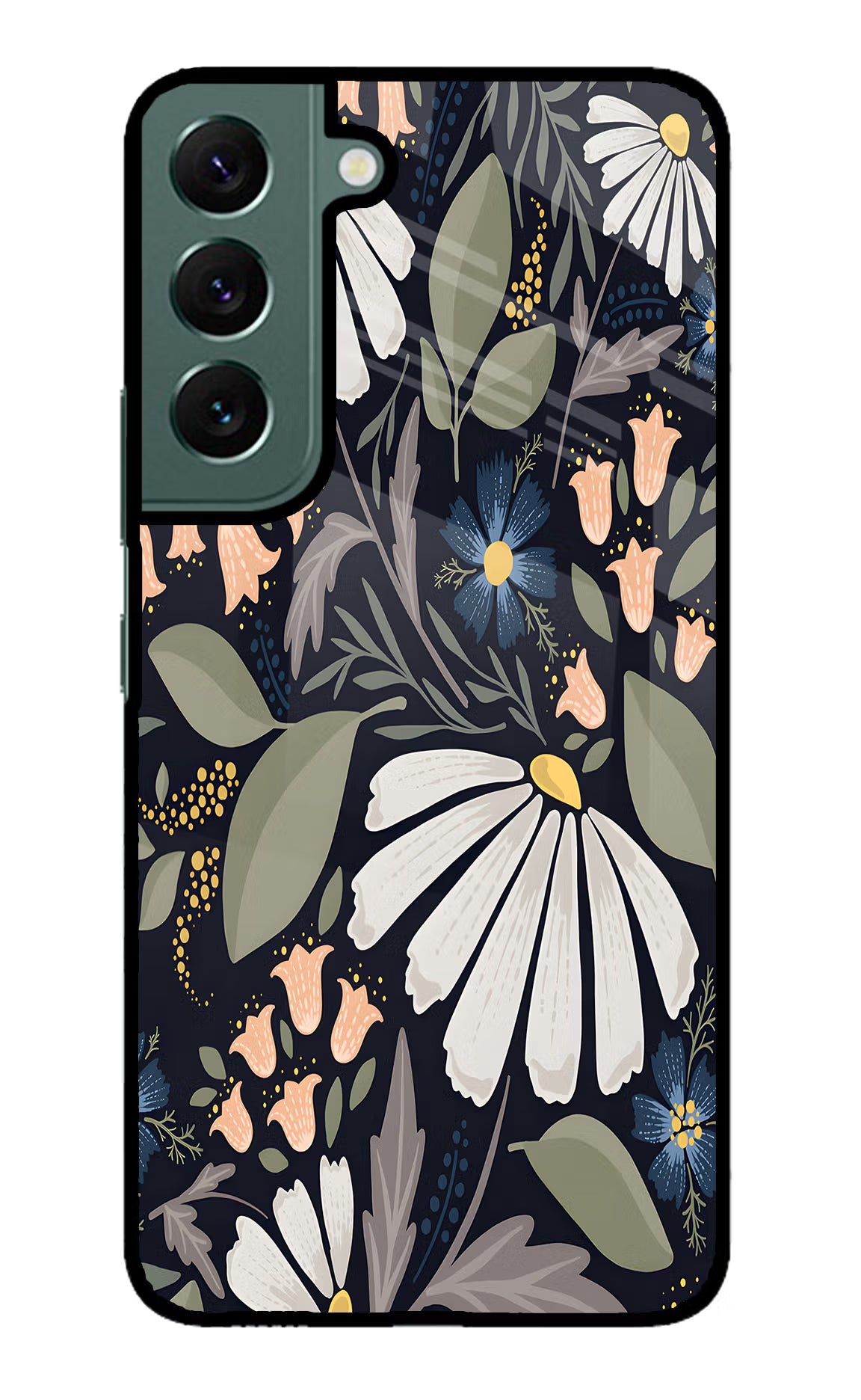 Flowers Art Samsung S22 Glass Case Back Cover by Casekaro