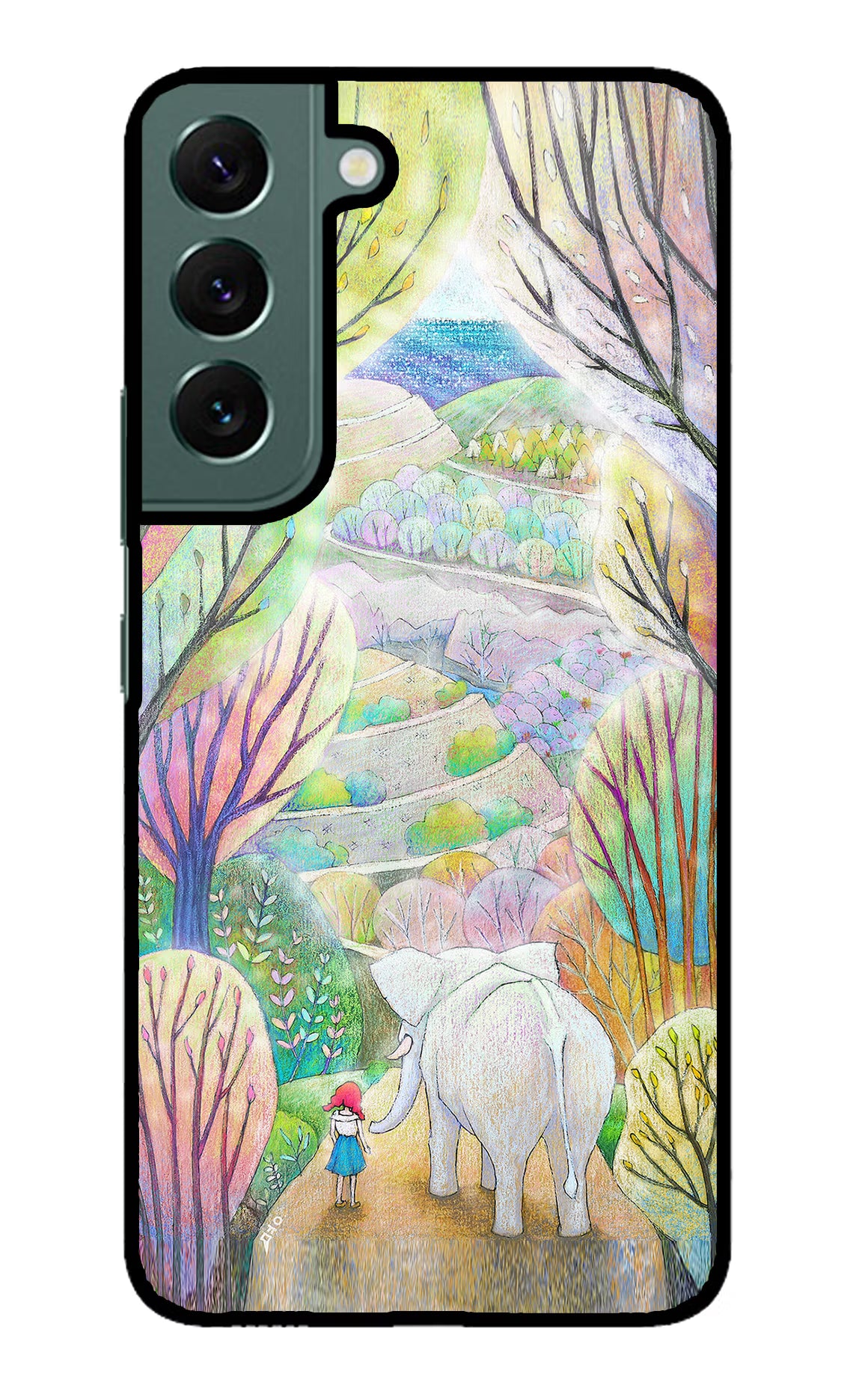 Nature Painting Samsung S22 Glass Case Back Cover by Casekaro
