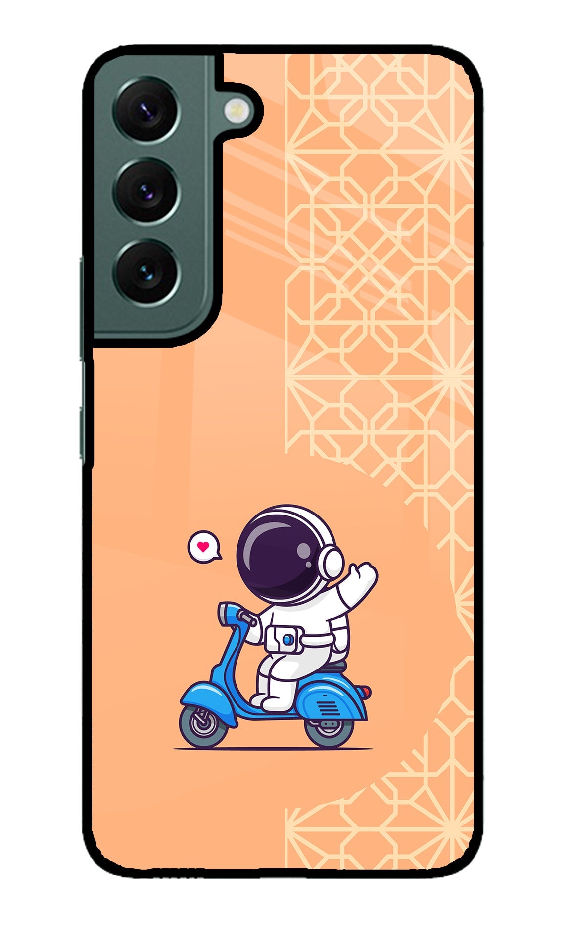 Cute Astronaut Riding Samsung S22 Glass Case