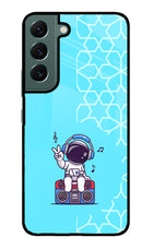 Cute Astronaut Chilling Samsung S22 Glass Case
