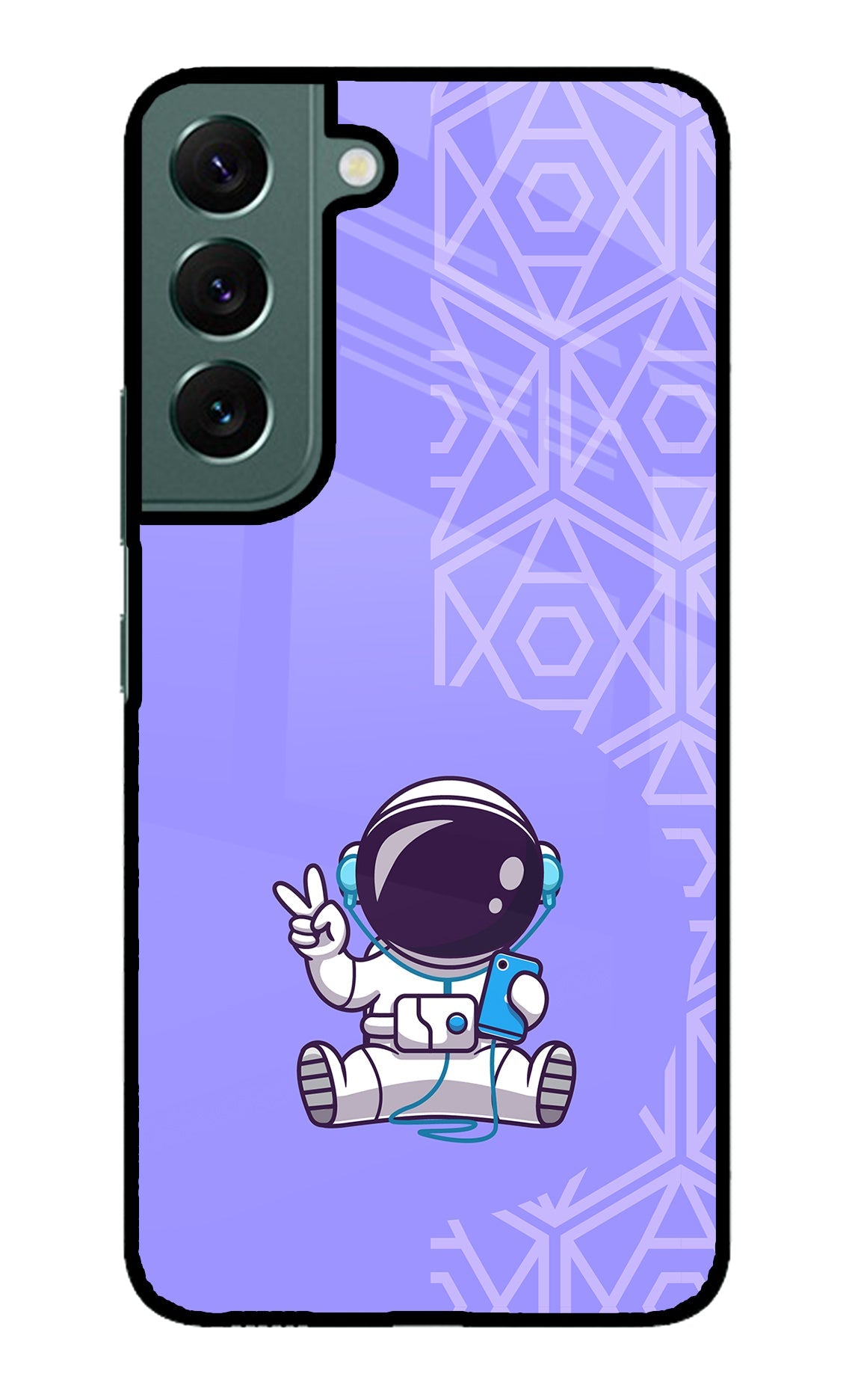 Cute Astronaut Chilling Samsung S22 Glass Case
