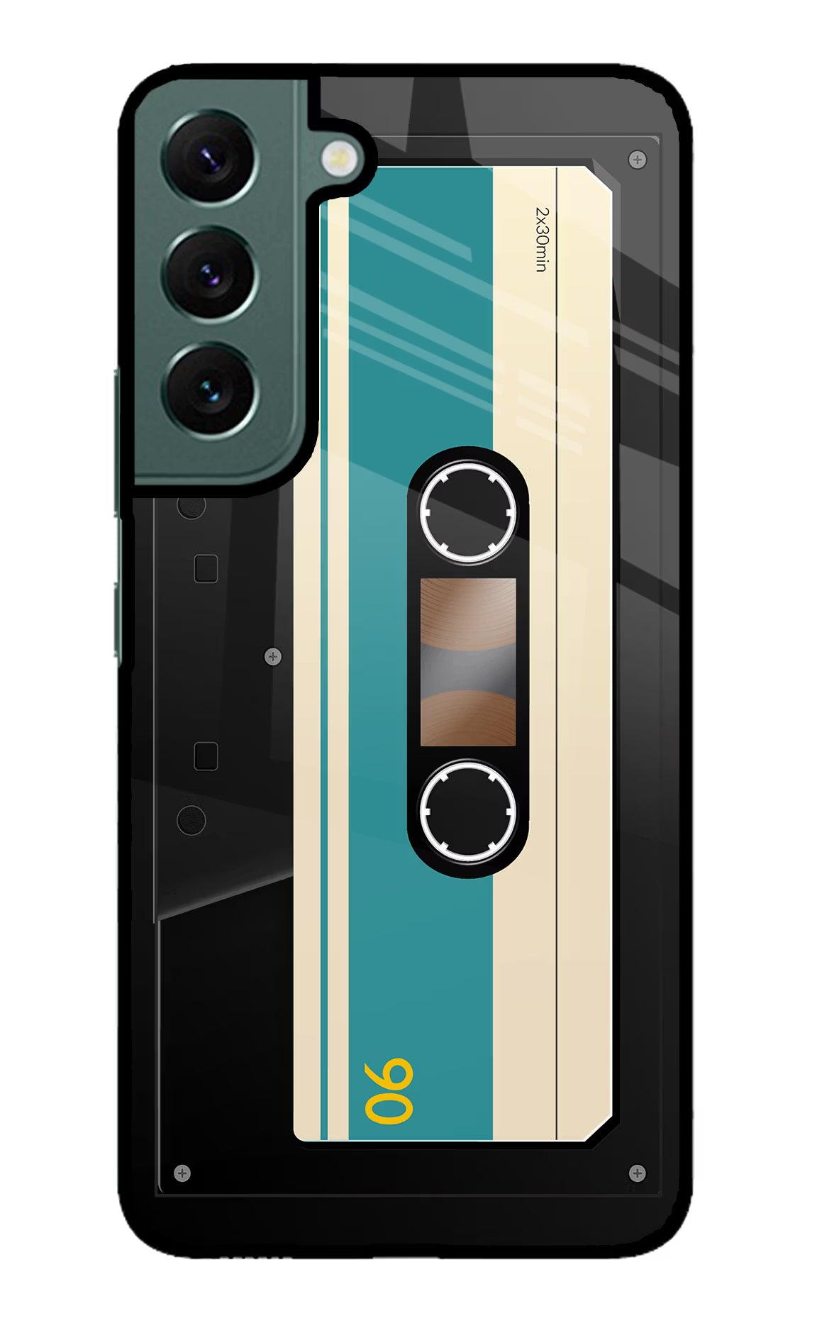 Cassette Samsung S22 Glass Case Back Cover by Casekaro