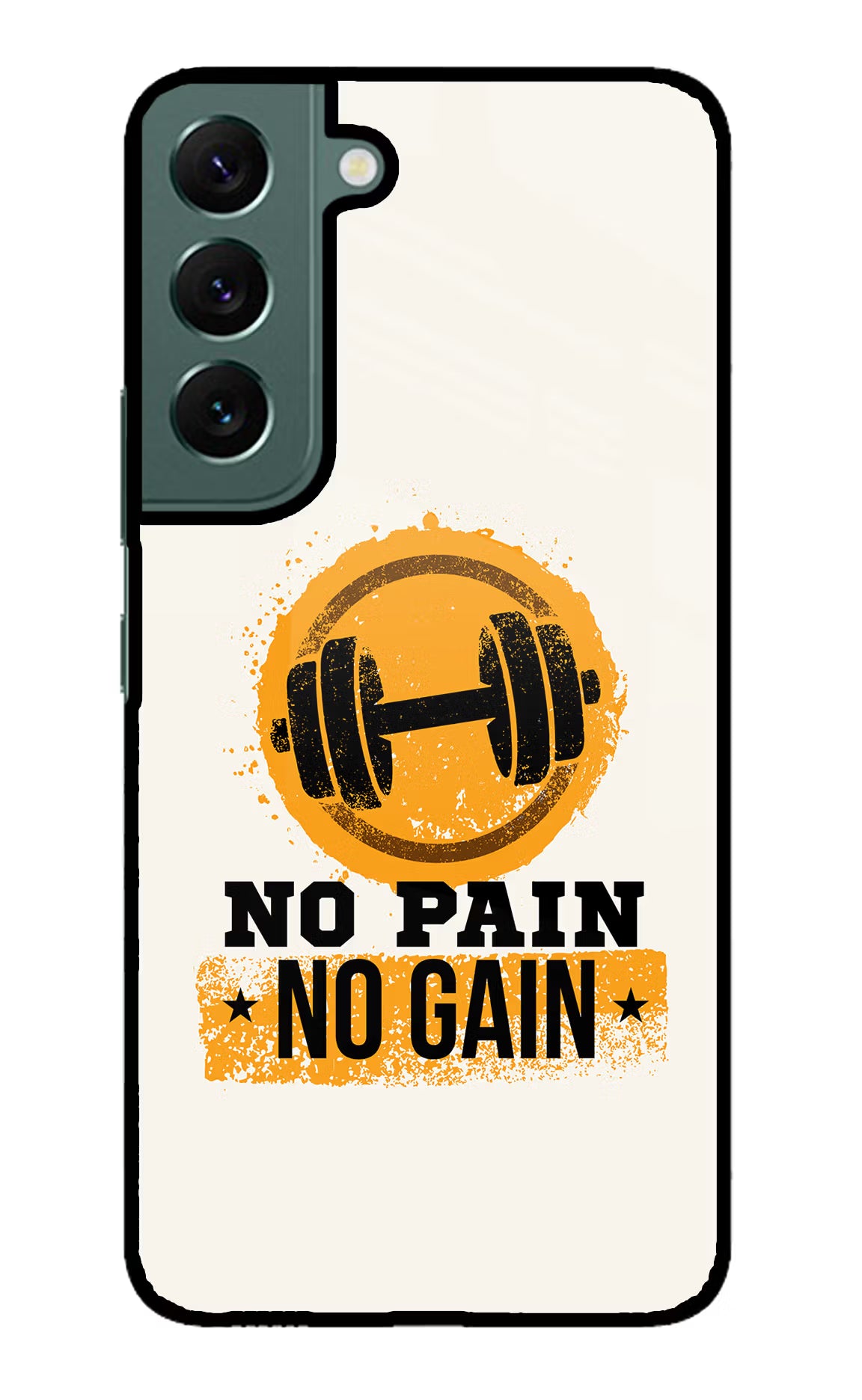 No Pain No Gain Samsung S22 Glass Case Back Cover by Casekaro