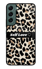 Leopard Print Self Love Samsung S22 Glass Case