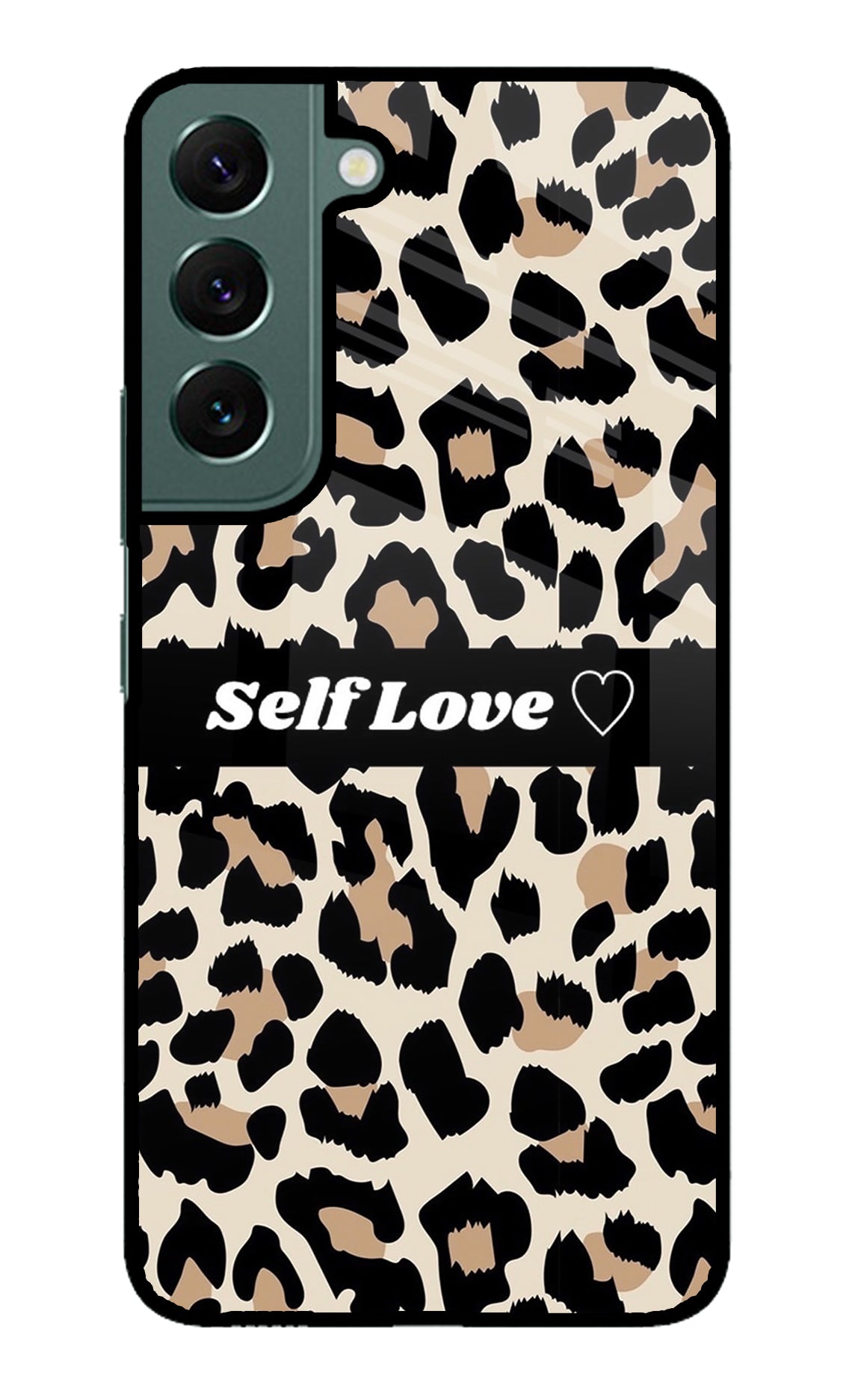 Leopard Print Self Love Samsung S22 Glass Case