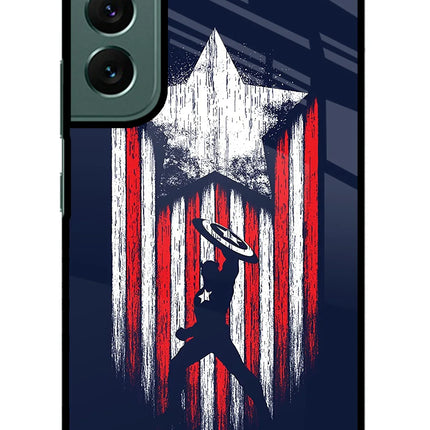Captain America Marvel Art Samsung S22 Glass Case