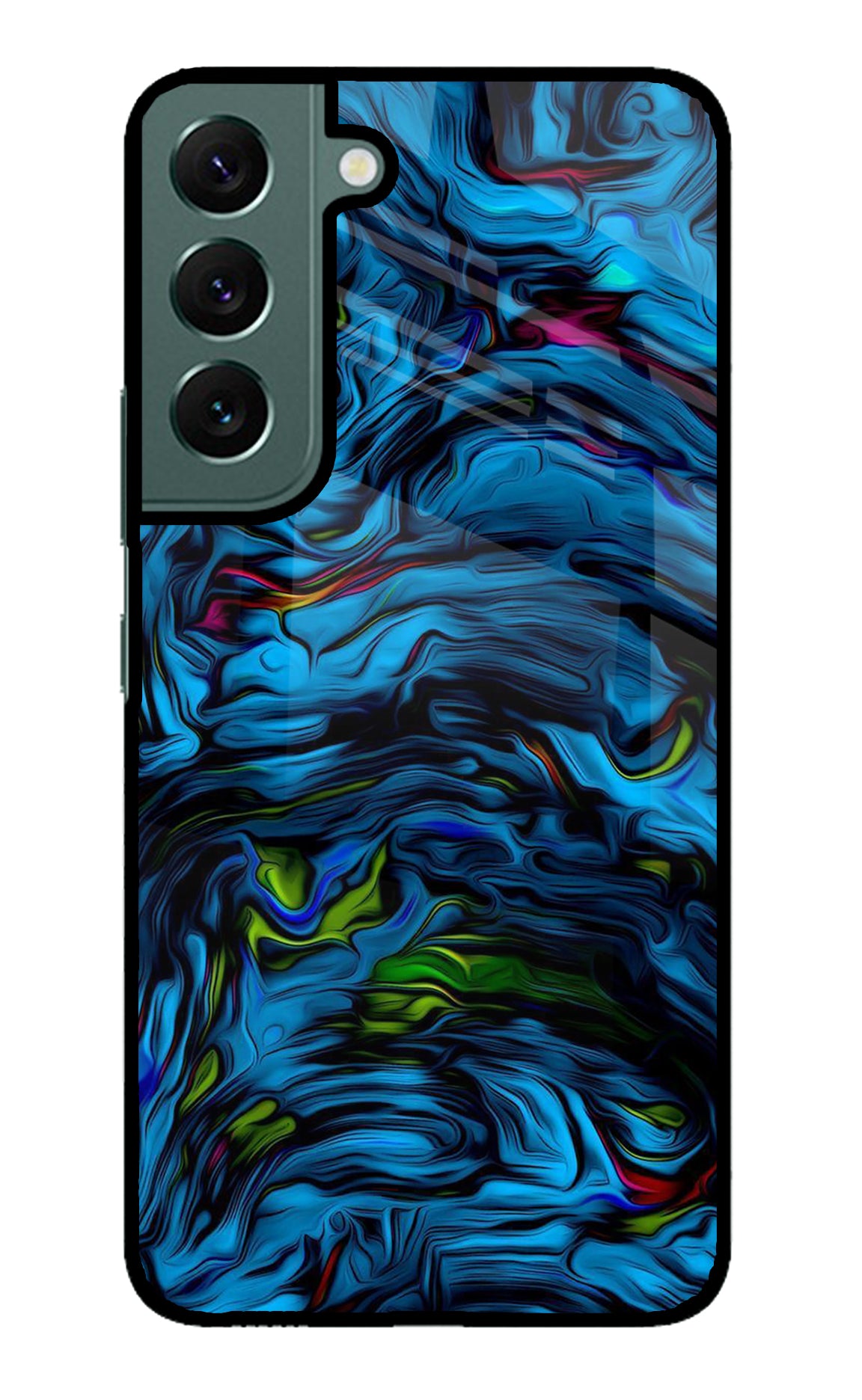 Dark Blue Abstract Samsung S22 Glass Case