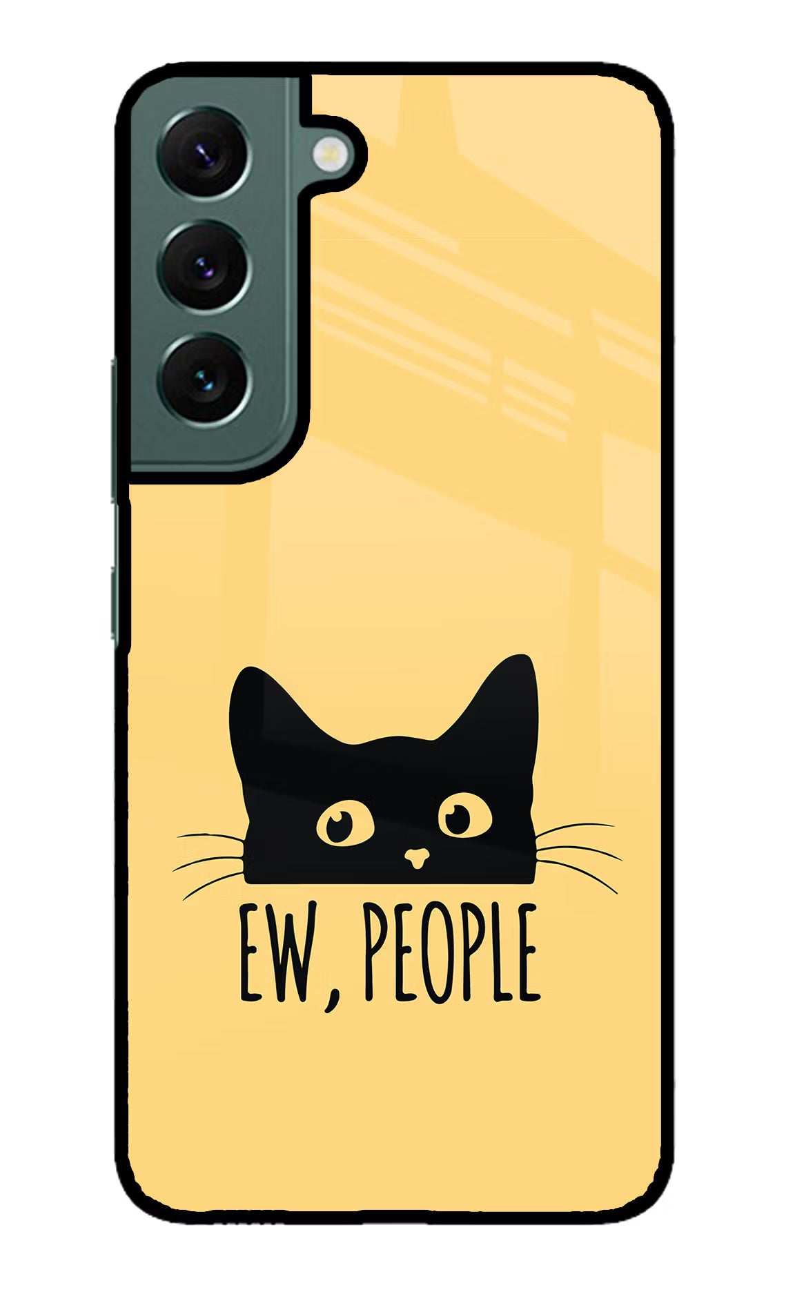 Ew People Catitude Samsung S22 Glass Case Back Cover by Casekaro