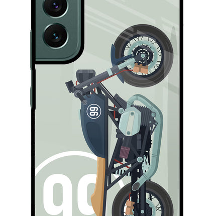 Classic Cafe Racer 99 Samsung S22 Glass Case Back Cover by Casekaro