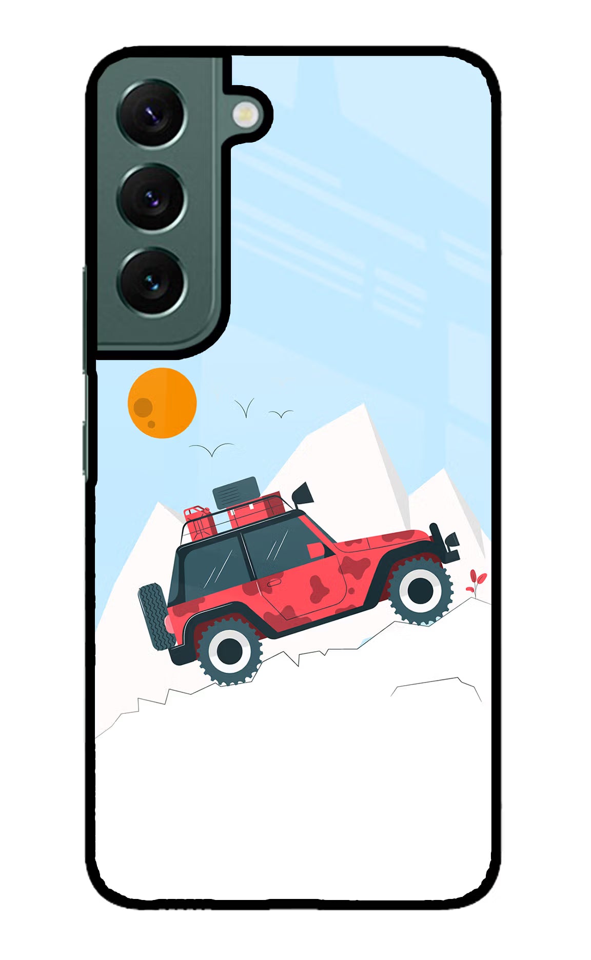 Mountain Trail Beast Samsung S22 Glass Case Back Cover by Casekaro