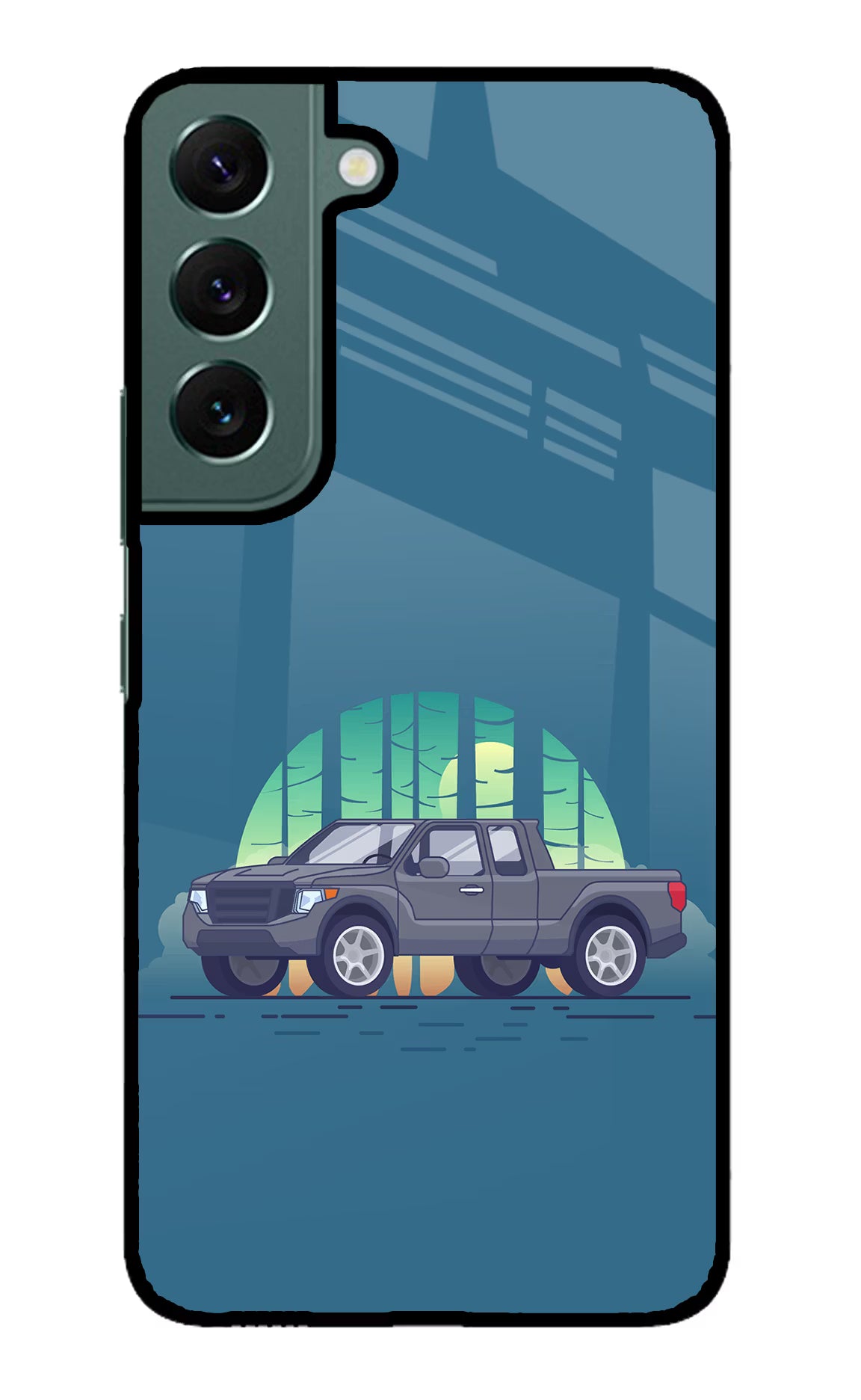 Retro Garage Vibe Samsung S22 Glass Case Back Cover by Casekaro