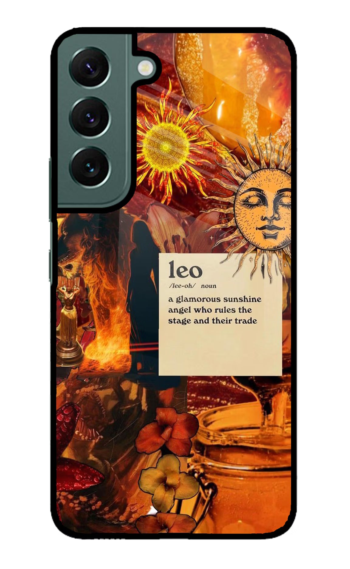 Leo Zodiac Samsung S22 Glass Case Back Cover by Casekaro