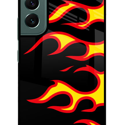 Side Sweep Flames Samsung S22 Glass Case