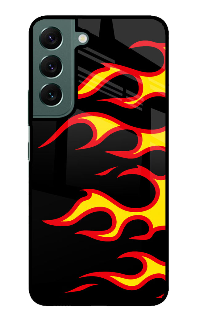 Side Sweep Flames Samsung S22 Glass Case