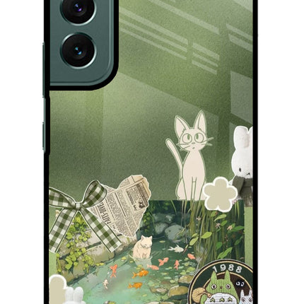 Aesthetic anime Samsung S22 Glass Case