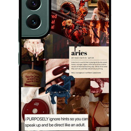 Zodiac Aries Samsung S22 Glass Case