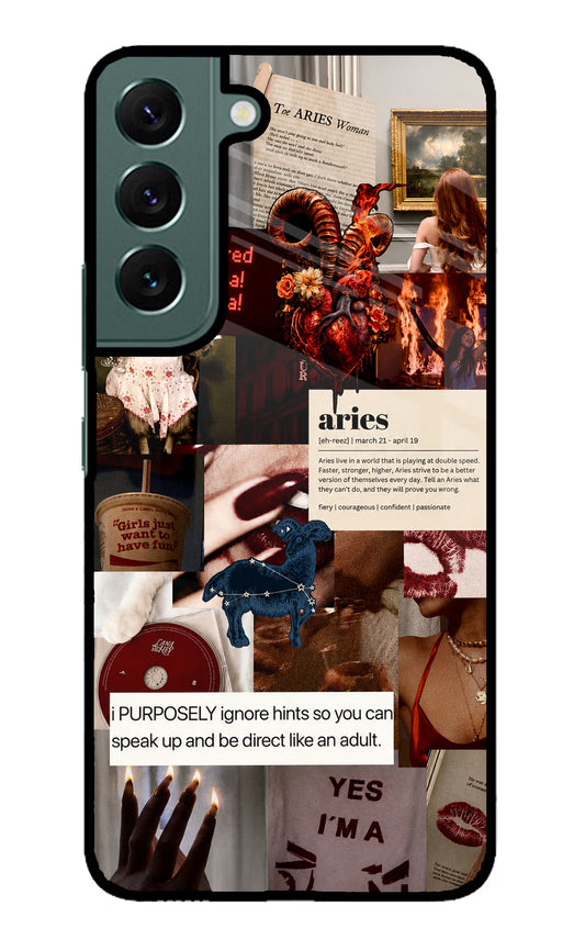 Zodiac Aries Samsung S22 Glass Case