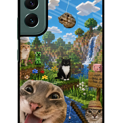 Minecraft Cat Chaos Samsung S22 Glass Case
