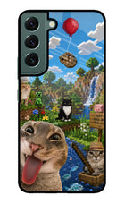 Minecraft Cat Chaos Samsung S22 Glass Case
