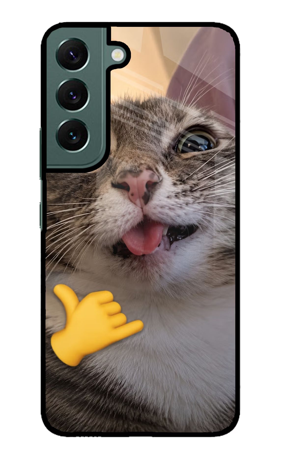 Silly Cat Call Samsung S22 Glass Case