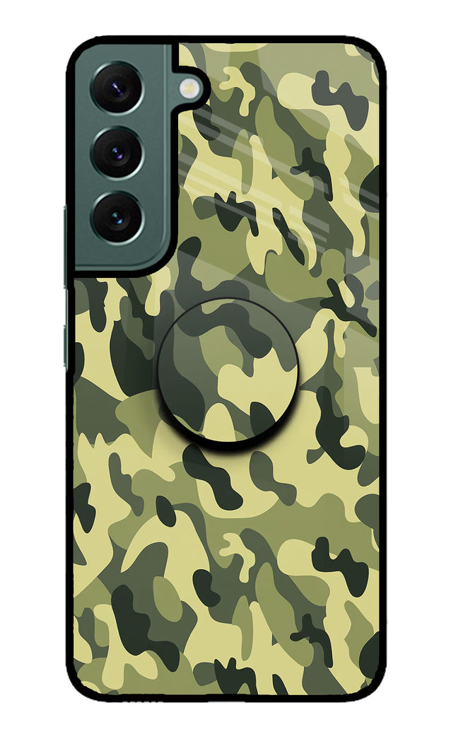 Camouflage Samsung S22 Glass Case