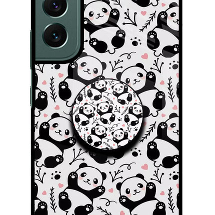 Cute Panda Samsung S22 Glass Case
