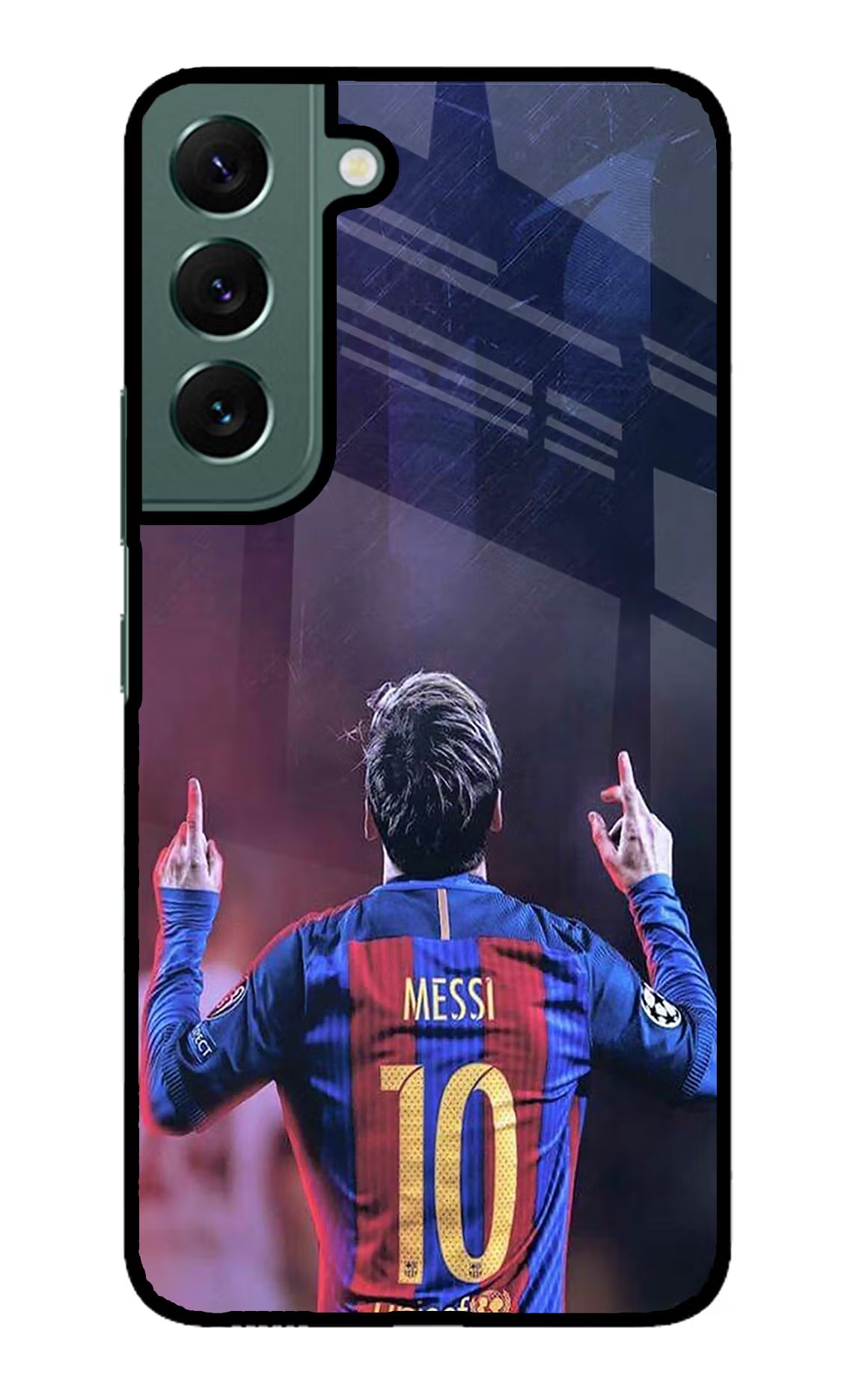 Messi Samsung S22 Plus Glass Case Back Cover by Casekaro