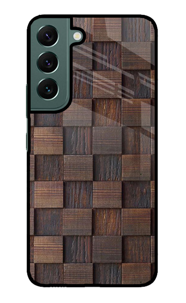 Wooden Cube Design Samsung S22 Plus Glass Case