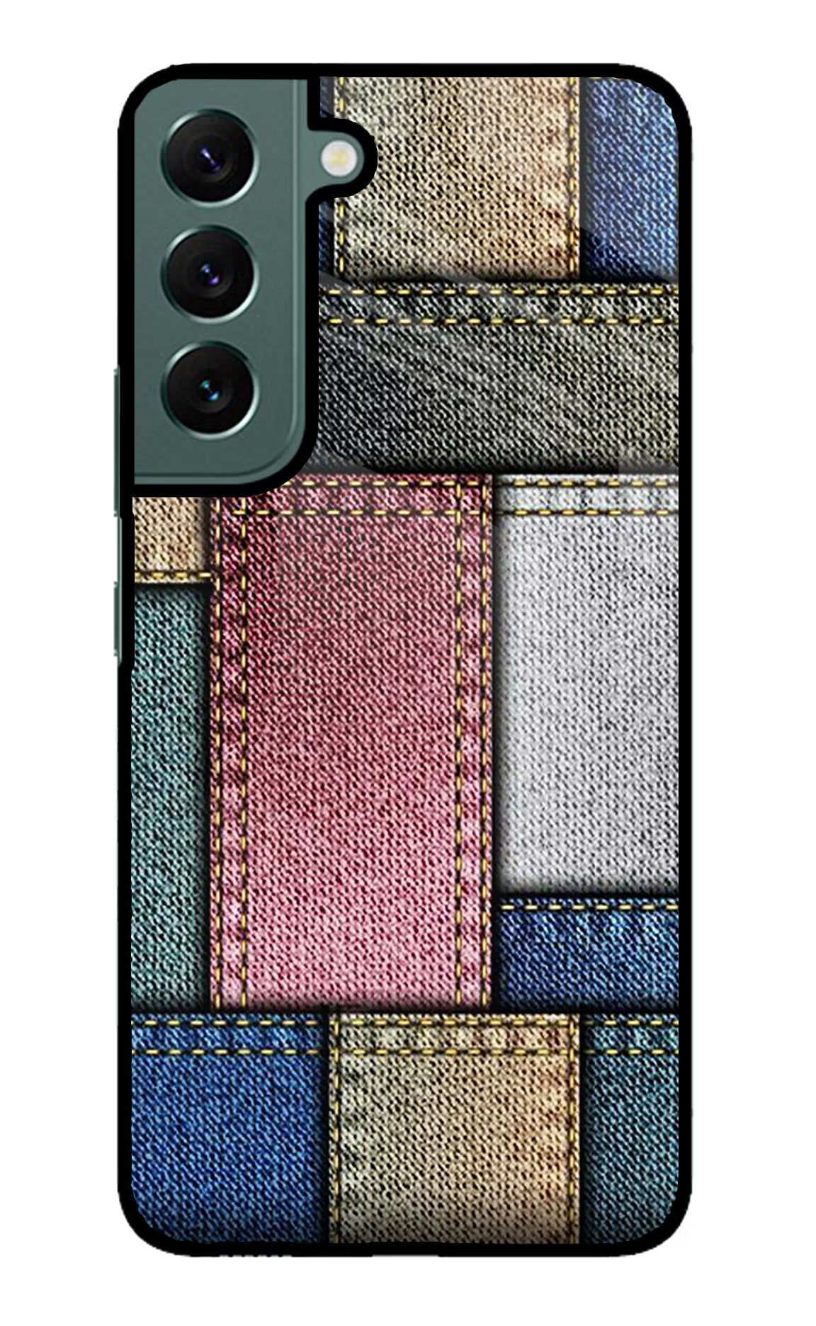 Multicolor Jeans Samsung S22 Plus Glass Case Back Cover by Casekaro