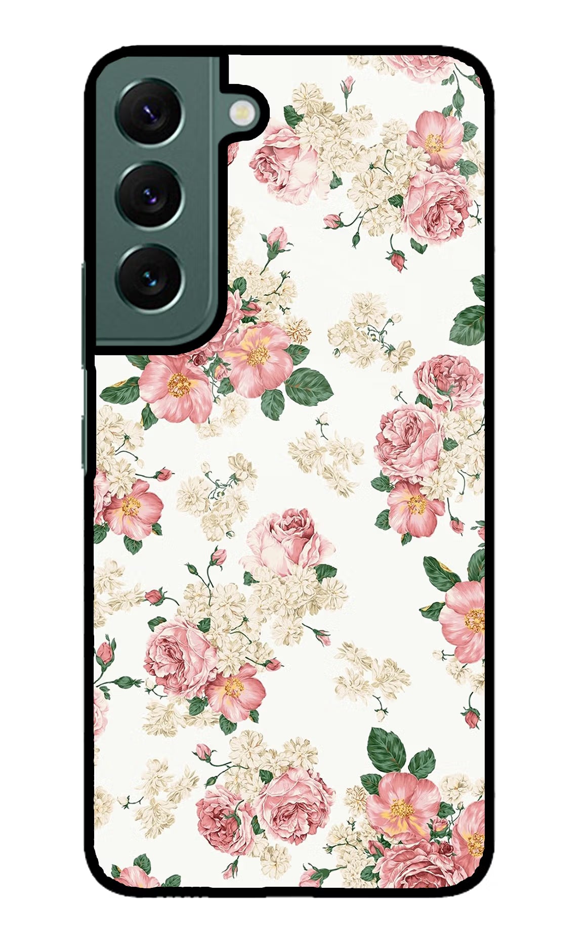 Flowers Samsung S22 Plus Glass Case Back Cover by Casekaro