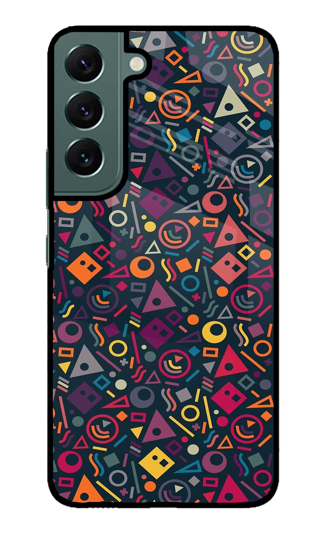 Geometric Abstract Samsung S22 Plus Glass Case Back Cover by Casekaro