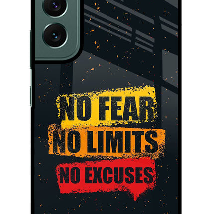 No Fear No Limits No Excuse Samsung S22 Plus Glass Case Back Cover by Casekaro