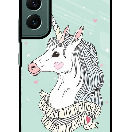Unicorn Wallpaper Samsung S22 Plus Glass Case Back Cover by Casekaro