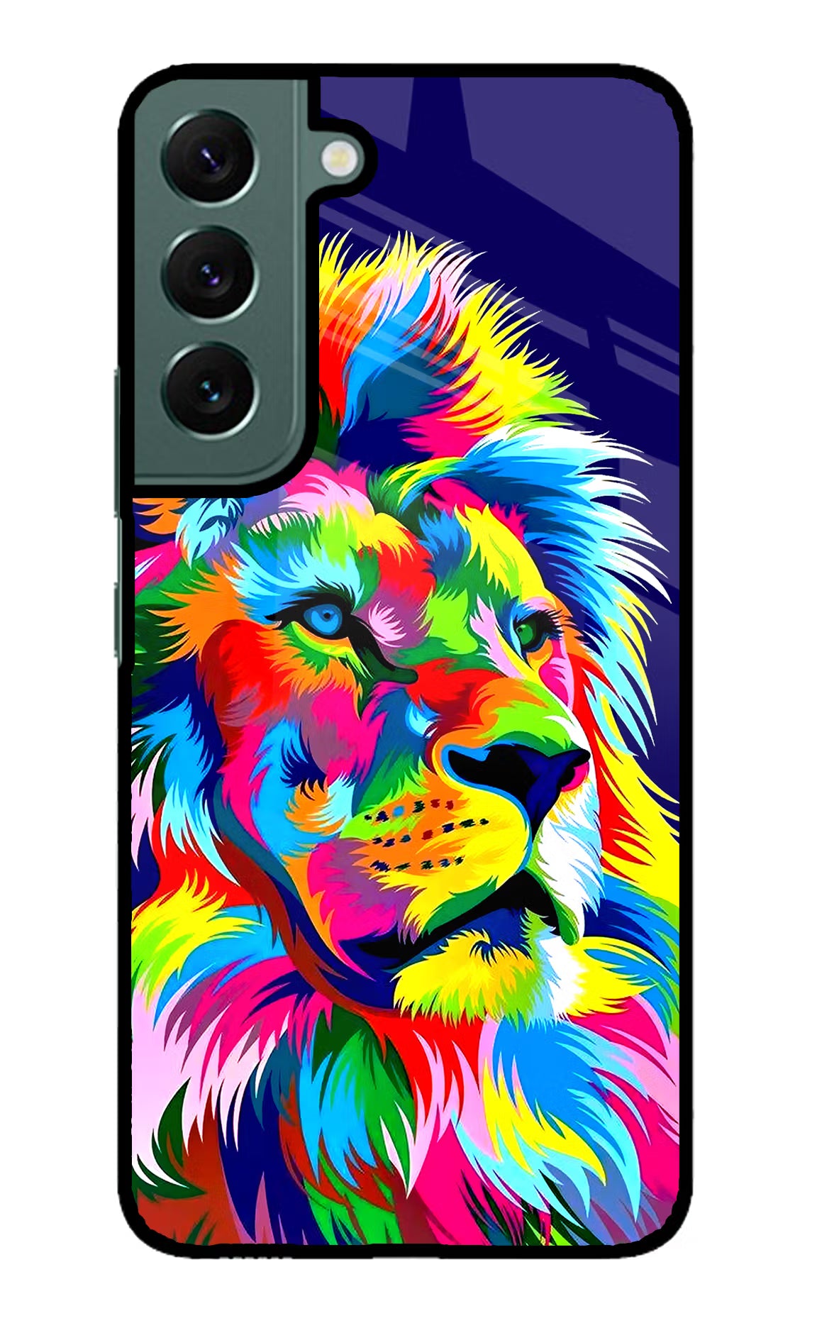 Vector Art Lion Samsung S22 Plus Glass Case Back Cover by Casekaro