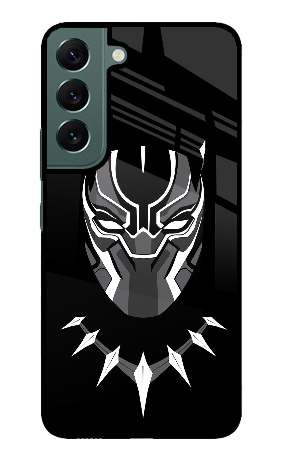 Black Panther Samsung S22 Plus Glass Case Back Cover by Casekaro