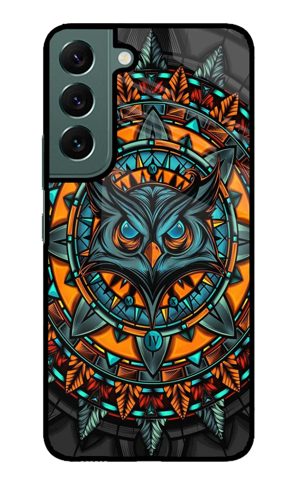 Angry Owl Art Samsung S22 Plus Glass Case Back Cover by Casekaro