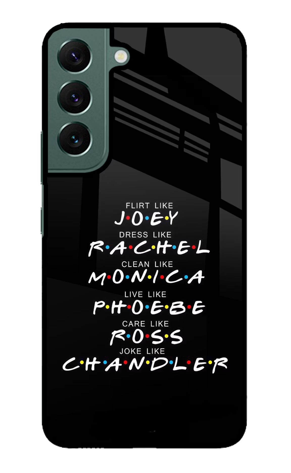 FRIENDS Character Samsung S22 Plus Glass Case Back Cover by Casekaro