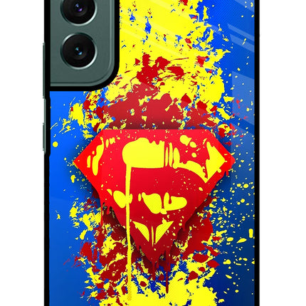 Superman logo Samsung S22 Plus Glass Case Back Cover by Casekaro