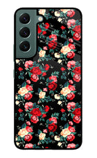 Rose Pattern Samsung S22 Plus Glass Case Back Cover by Casekaro