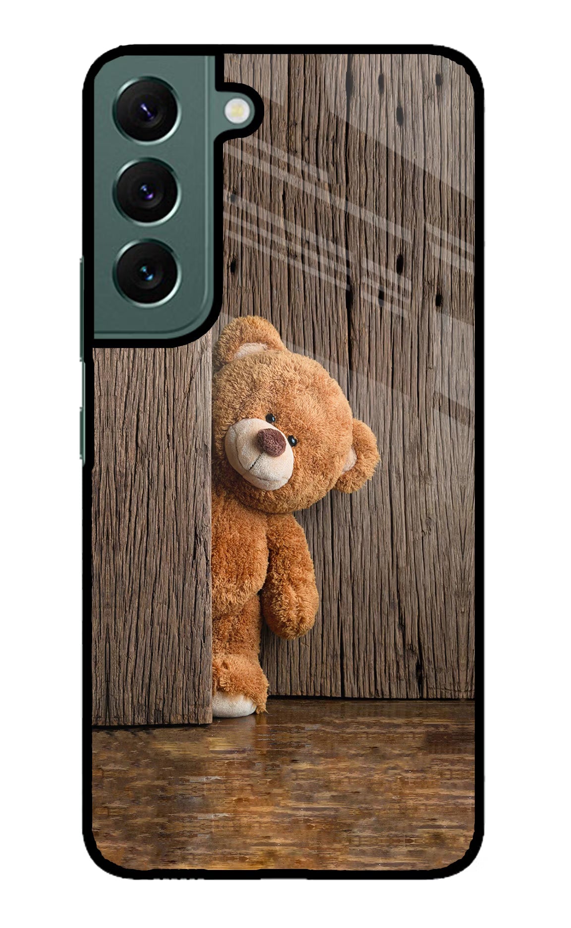 Teddy Wooden Samsung S22 Plus Glass Case Back Cover by Casekaro