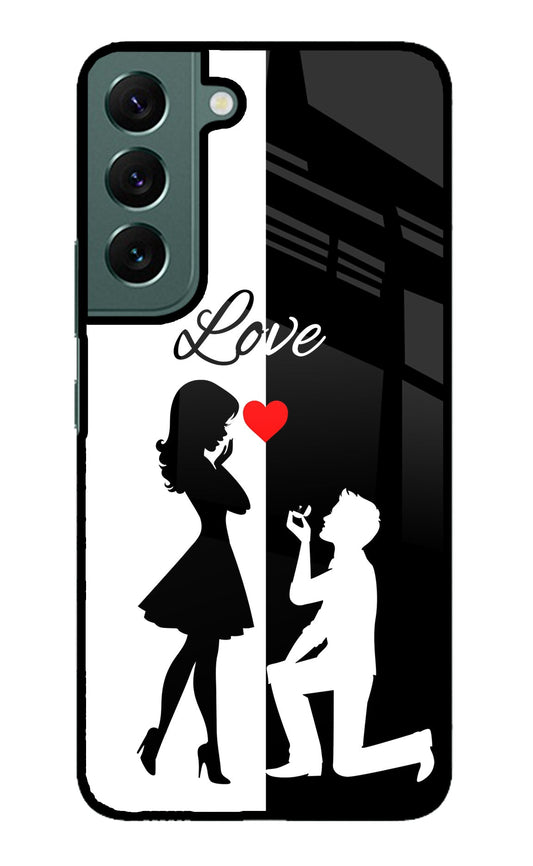 Love Propose Black And White Samsung S22 Plus Glass Case