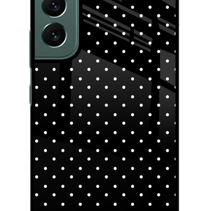 White Dots Samsung S22 Plus Glass Case Back Cover by Casekaro