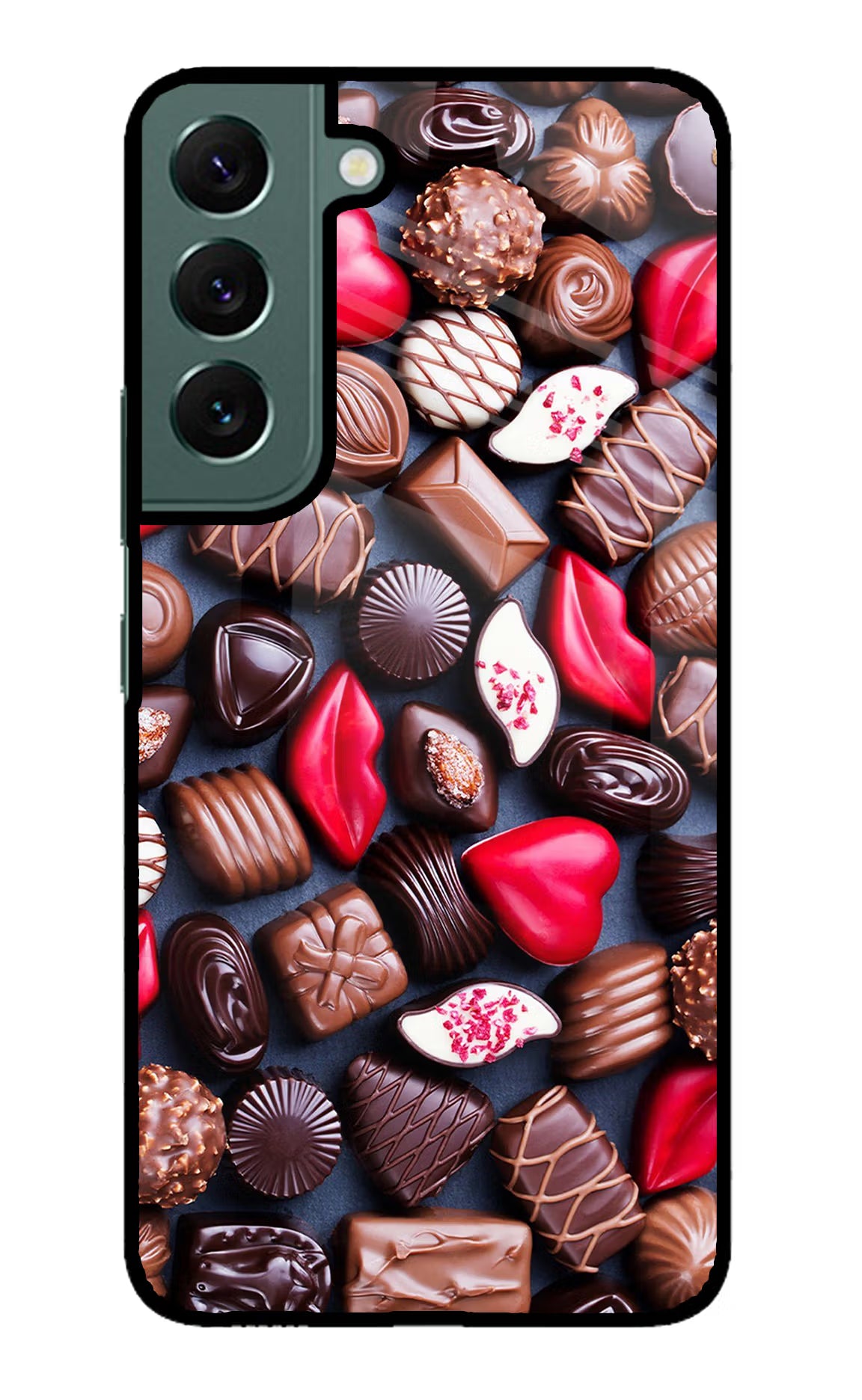 Chocolates Samsung S22 Plus Glass Case Back Cover by Casekaro