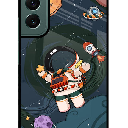 Cartoon Astronaut Samsung S22 Plus Glass Case